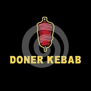 Template icon logo for doner kebab -vector illustration