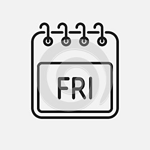 Template icon page calendar, day of week Friday