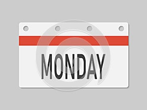 Template icon page calendar, day of week Monday