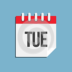 Template icon page calendar, day of week Tuesday
