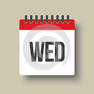 Template icon page calendar, day of week Wednesday