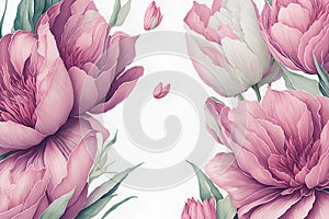 Template for invatation with soft pinkflowers. AIred