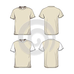 Template kaos rounded neck [front and back] photo