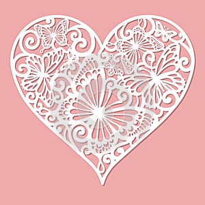 A template for laser cutting. Openwork heart. photo