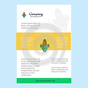 Template layout for Corn comany profile ,annual report, presentations, leaflet, Brochure Vector Background