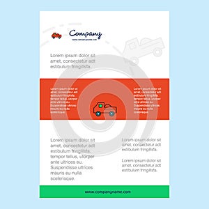 Template layout for Truck comany profile ,annual report, presentations, leaflet, Brochure Vector Background