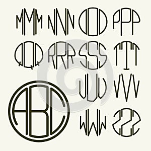 Template letters to create monogram