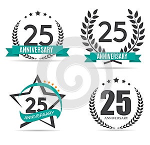 Template Logo 25 Years Anniversary Vector Illustration