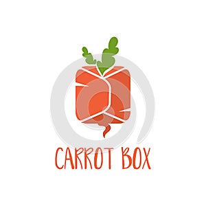 Template logo design of abstract icon carrot.