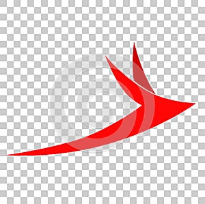 Template Logo Red Bird or Plane, at Transparent Effect Background