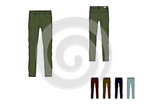 Template of man long fitted pant design