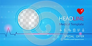 Template Medical Flat Banners Set.Vector illustrations