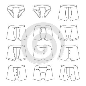 Template men underpants vector illustration flat