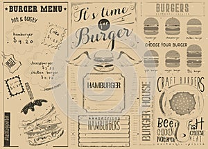 Template Menu for Burger House