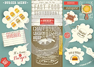 Template Menu Placemat for Burger House