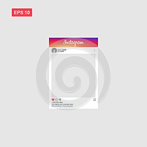 Template mockup of social media instagram photo frame