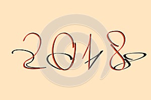 a template of numbers 2018 with a shadow. for design .