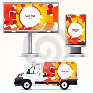 Template outdoor advertising or corporate identity on the car, billboard and citylight.