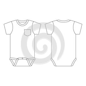 Template pocket baby onesie vector illustration photo
