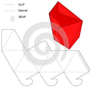 Template Present box red hedra cut triangle photo