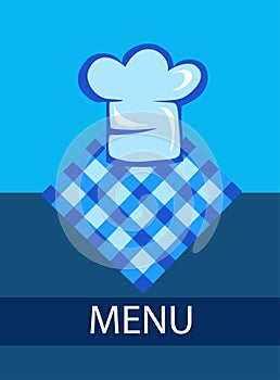 Template for restaurant menu with chef hat