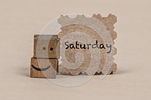 Template for saturday with a smiley icon