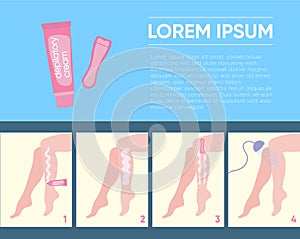 Template with scheme of applying depilatory cream