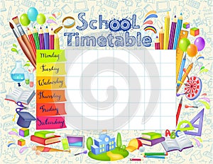 Template school timetable