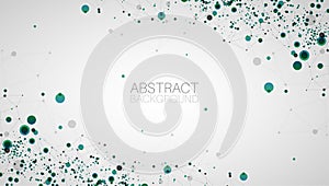 Template for science and technology presentation with connecting dots and lines. Plexus style background. Global network