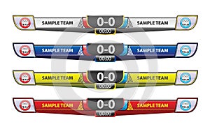 Template scoreboard design elements for sport