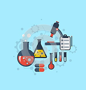 Template for showing various tests being conducted in laboratory