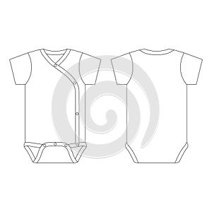 Template side snap baby onesie vector illustration