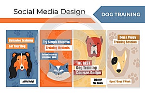 Template social media set with behaviour training ad