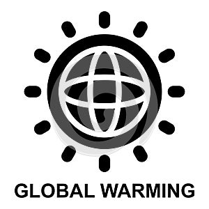 global warming, climate change, earth, meteorology, summer, weather, ecology solid or glyph icon