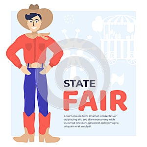 Template for State Fair with cowboy