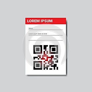 Template Sticker With Copy Space And Qr Code For Scanning Icon