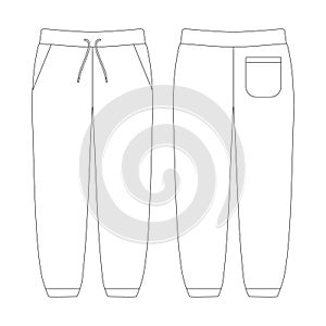 Template sweatpants vector illustration flat sketch design outline