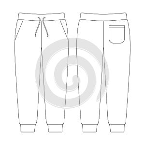 Template sweatpants vector illustration flat sketch