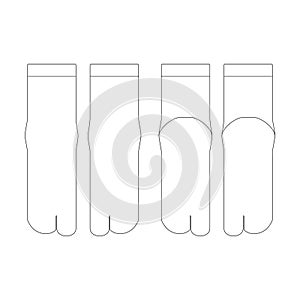 Template tabi sock vector illustration flat sketch photo