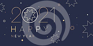 Template to embed greetings. Background with the inscription Happy New Year 2021.