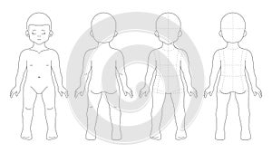 Template of toddler figure for fashion sketches