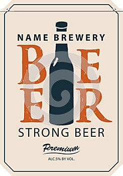 Template vector beer label