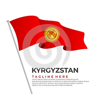 Template vector Kyrgyztan flag modern design