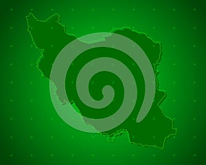 Template vector outline map Iran on radar