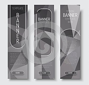 Template vertical web banners with abstract gray background