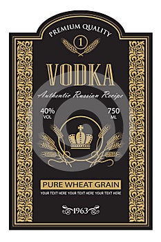 Template vodka label