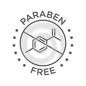 Paraben free icon cosmetic vector label photo