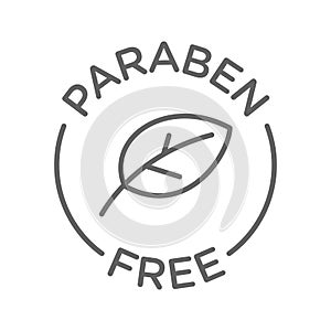 Paraben free icon cosmetic vector label photo