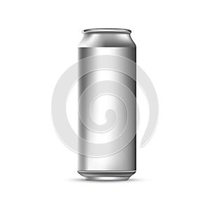 Template for your design. Gray tin can. Vector 3d illustration