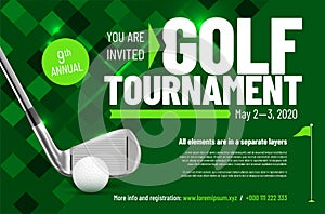 Template for your golf tournament invitation with sample text